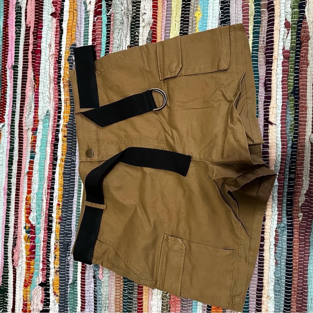 Forever 21 Brown Cargo Shorts with Black Belt